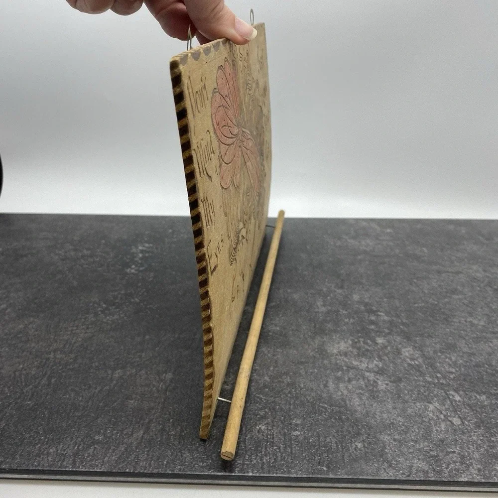 Vintage Pyrography Tie Rack Gibson Girl 
